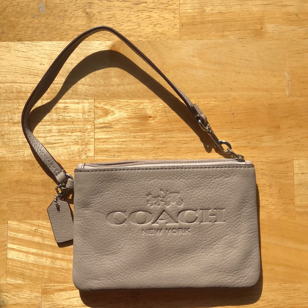 Gray Coach clutch/wristlet